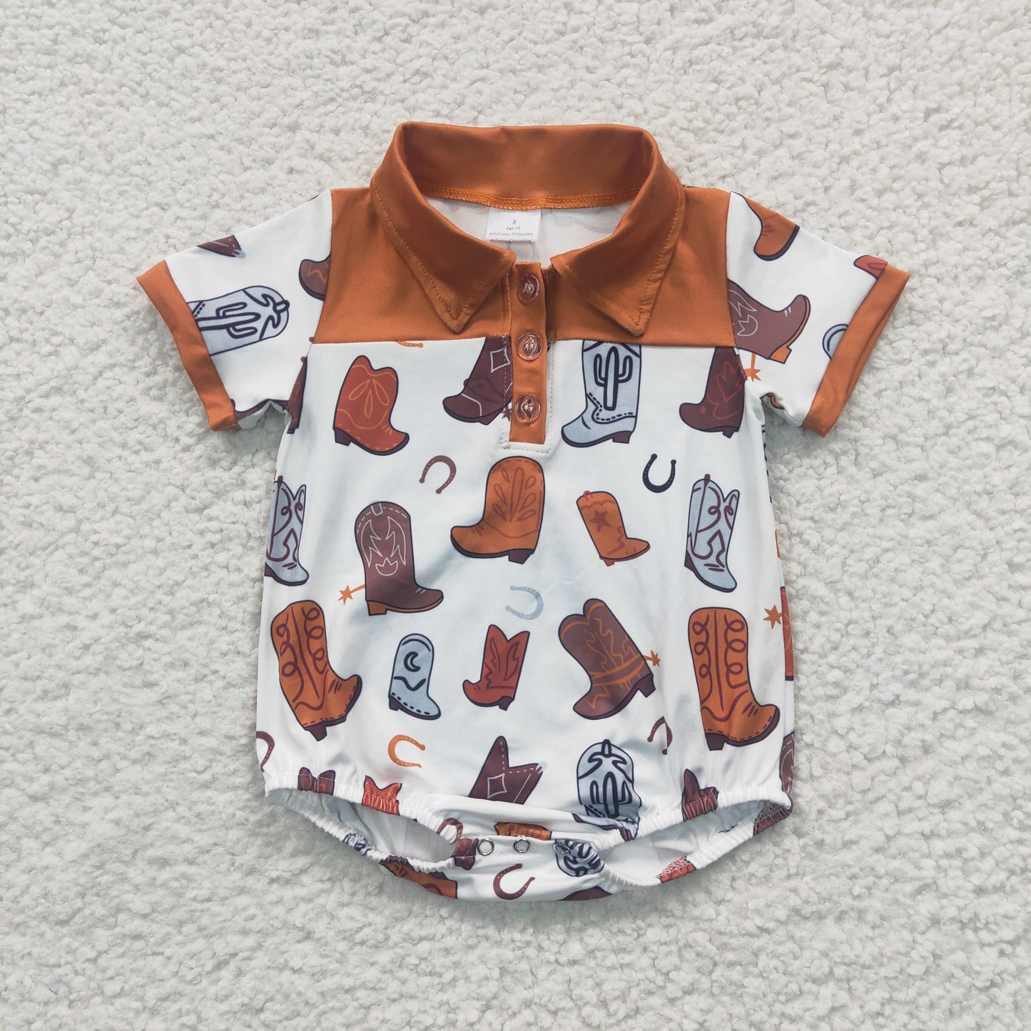 Baby boys boots print western romper SR0221