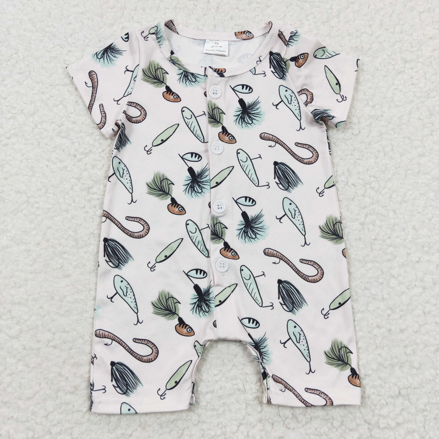 Baby Boys fishing print summer Romper SR0259
