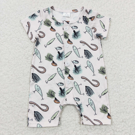 Baby Boys fishing print summer Romper      SR0259