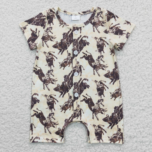 Baby Boys rodeo print summer Romper      SR0261