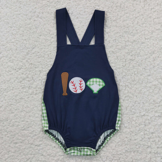Baby boys baseball print summer romper      SR0272