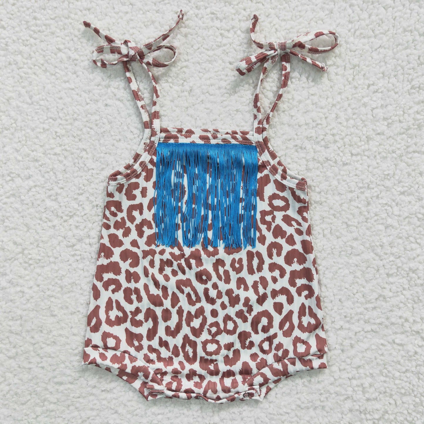 Baby girls leopard tassels summer romper SR0288