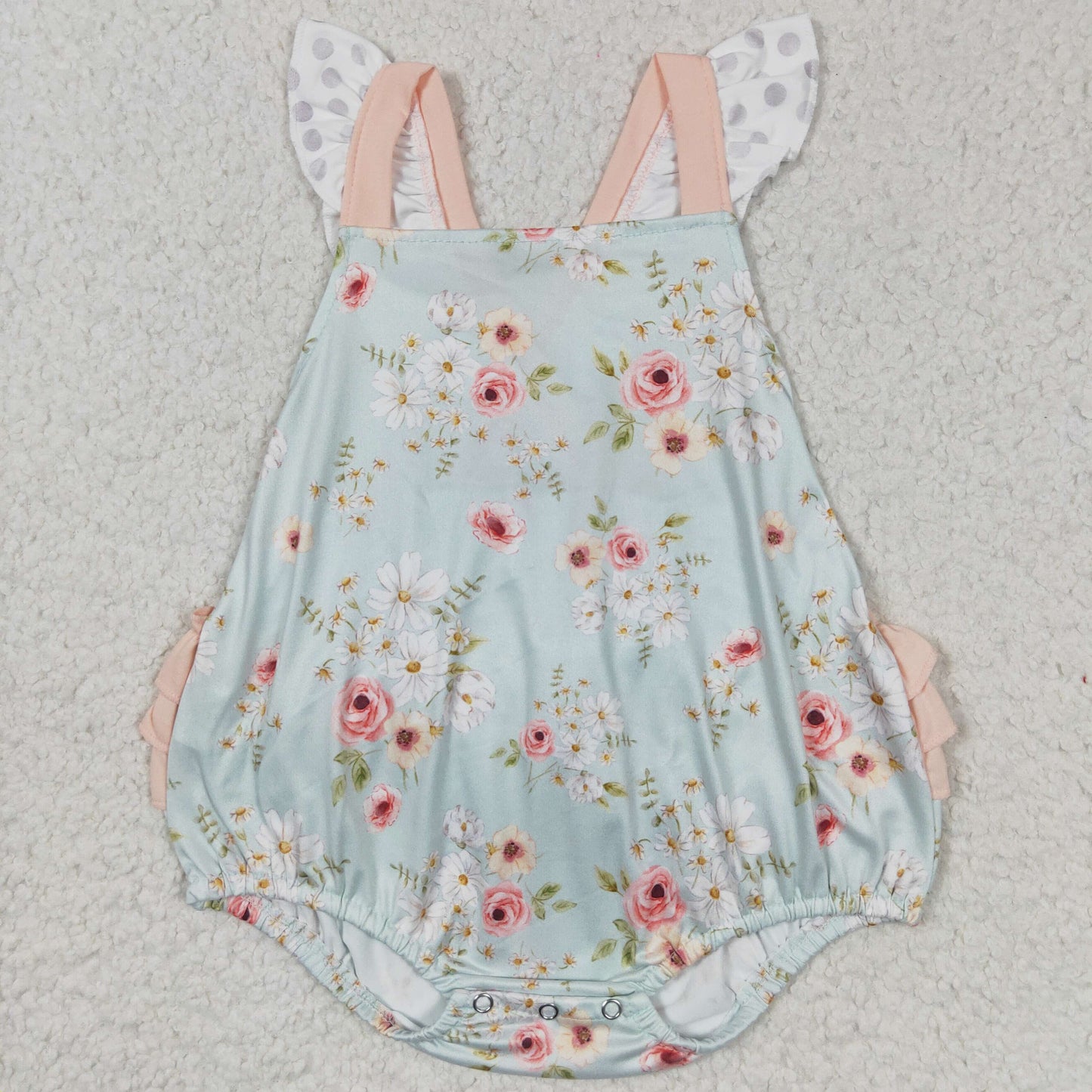 SR0336 Baby girls floral print bubble romper