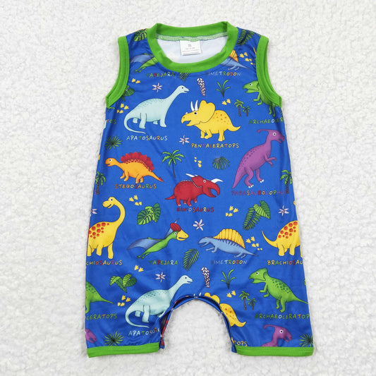 Baby boys sleevelessdino print summer romper SR0342