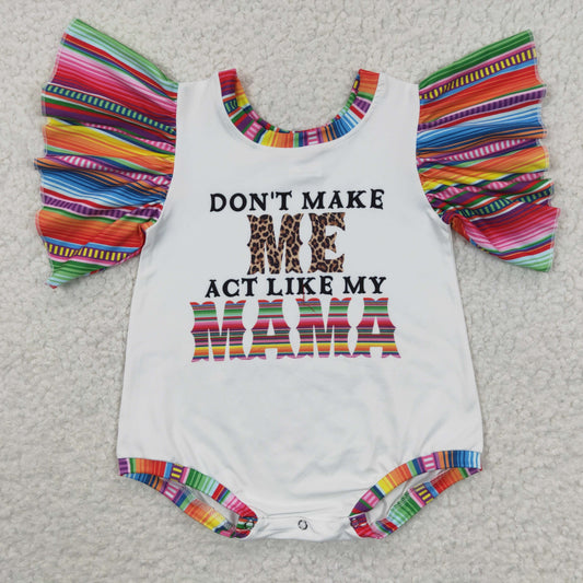 Don't make me act like my MAMA print summer romper SR0361