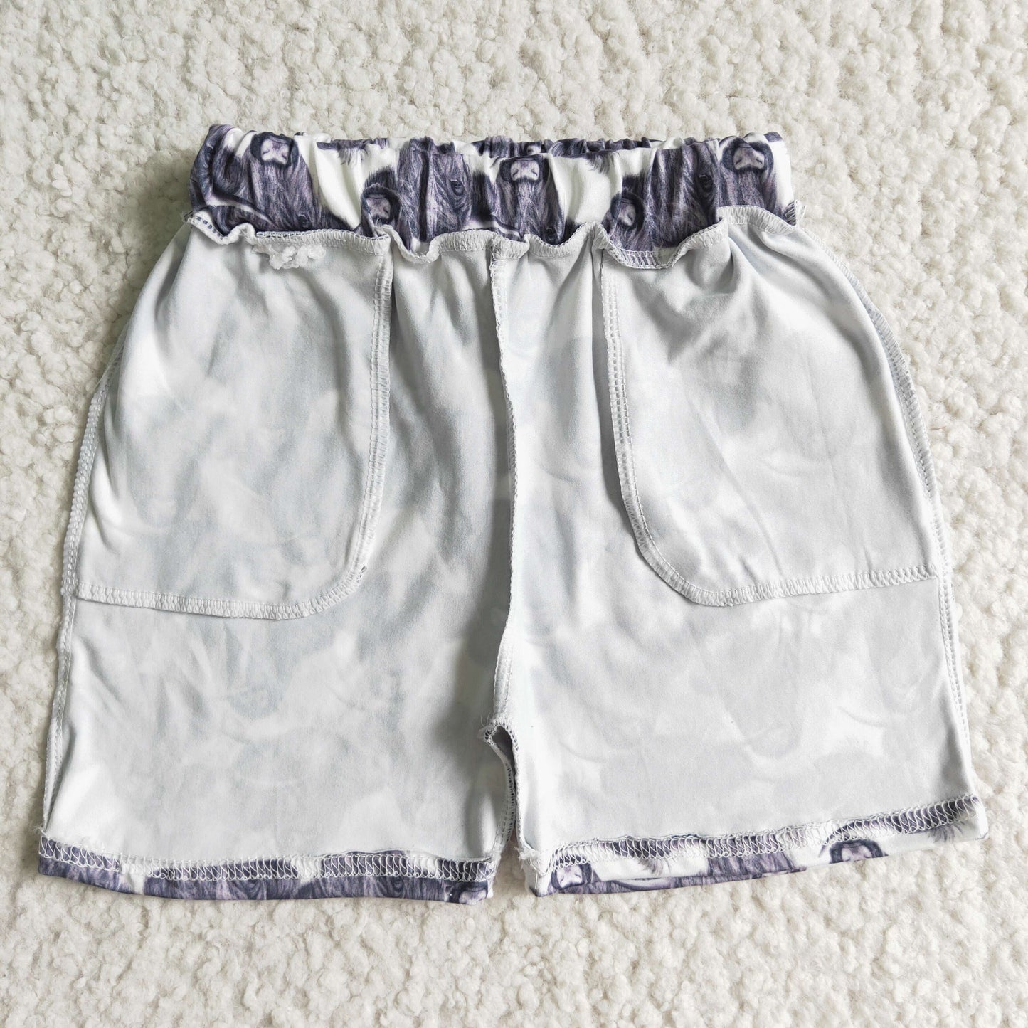 Boys highland cow summer Western shorts SS0001