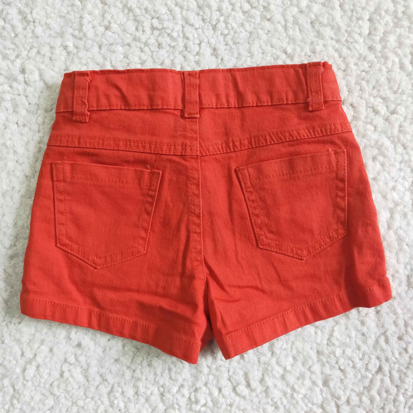 Girls Red Ruffles Elastic Waistband Jeans Summer Denim shorts SS0010