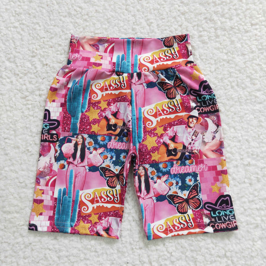Pink cowgirl print summer MILK SILK shorts SS0034