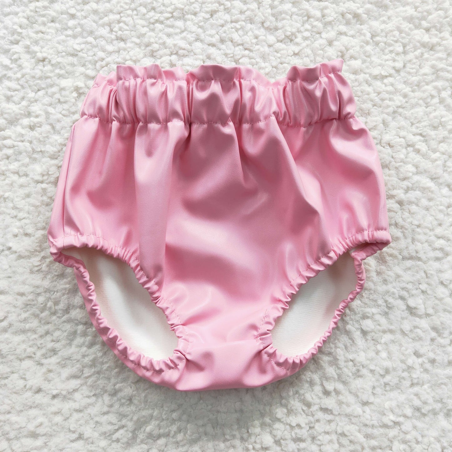 Baby girls pink leather cloak bummie SS0050
