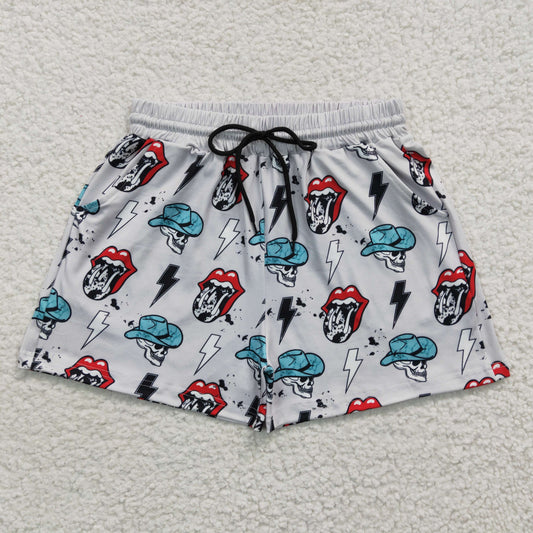 Grey adult summer western shorts SS0054