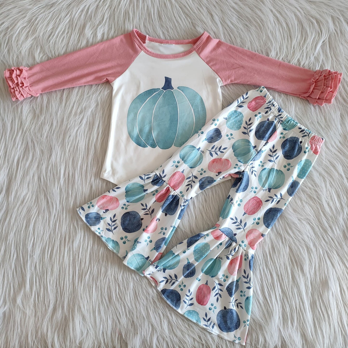 Long sleeve bell bottom pants pumpkin outfits