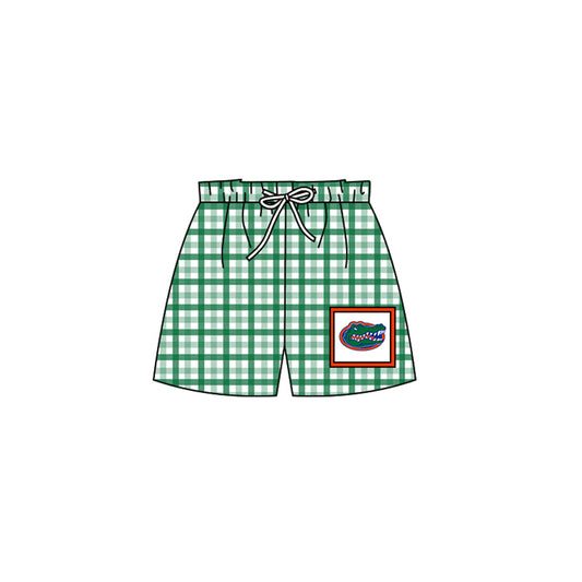 (Custom Design Preorder MOQ 5) Boys plaid print summer swim trunks NO.1