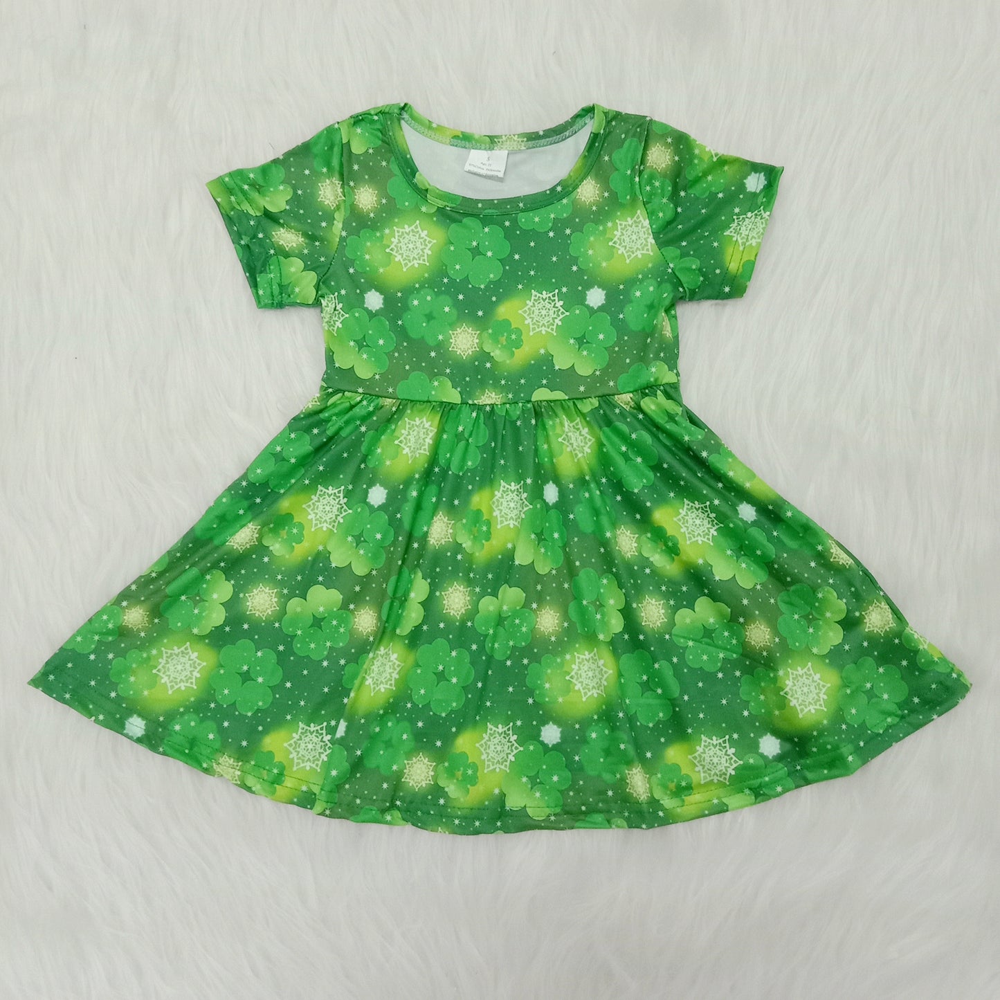 (Promotion)Short sleeve knee length St. Patrick's Day dress