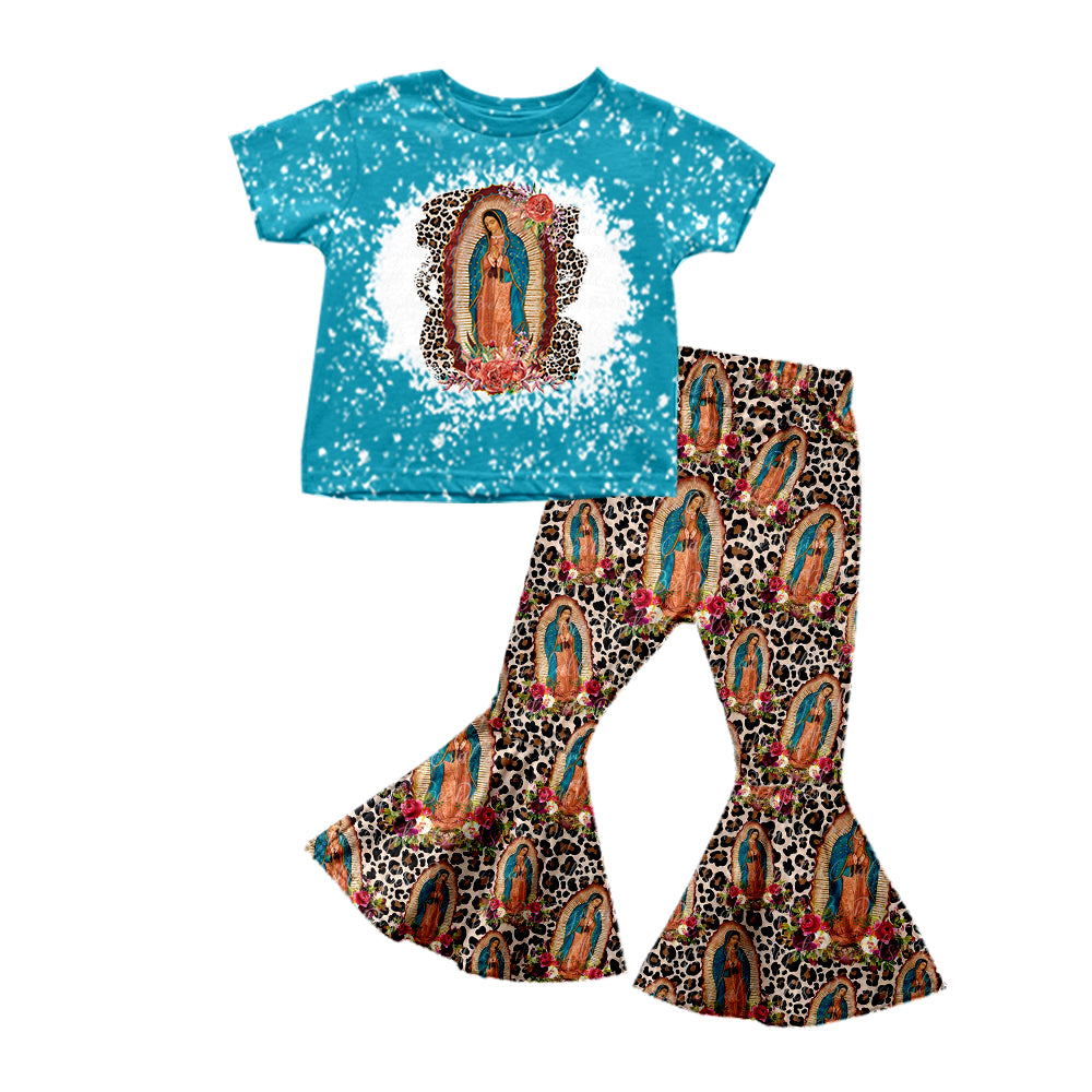 (Custom Design Preorder MOQ 5) Virgin Mary Print Girls Clothes Set