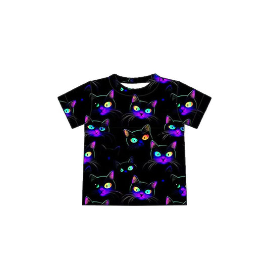 (Custom Design Preorder MOQ 5 Each Item)Cat Print Mom and Me Halloween Matching Clothes