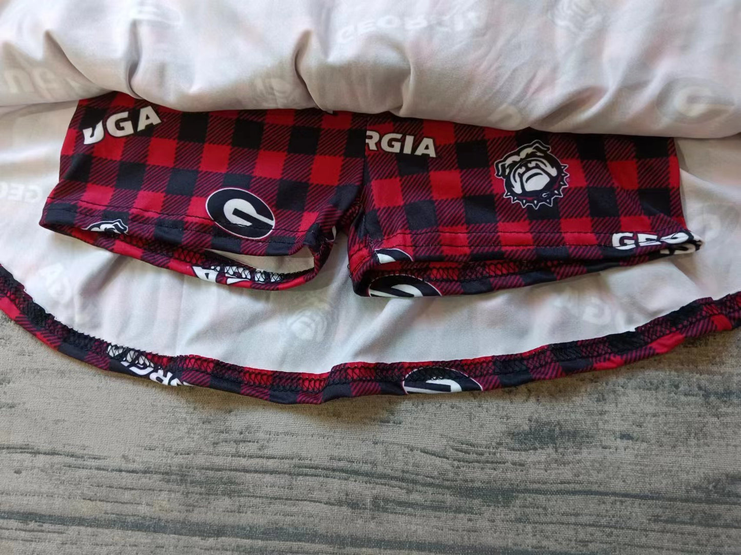 (Custom Design Preorder MOQ 5) Team's Dog GEORGIA Print Shorts Skirts Girls Summer Clothes Set