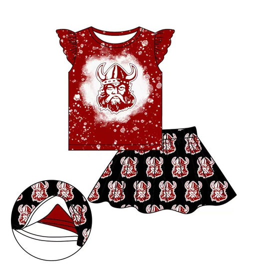 (Custom Design Preorder MOQ 5) Team's Wine Top Skirts Shorts Girls Clothes Sets