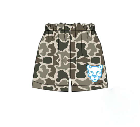 (Custom Design Preorder MOQ 5 Each Item) Team's Cat Camo Print Summer Bottom Shorts Mom and Me Matching Clothes