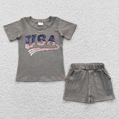 USA Vinyl Grey Brothers 4th of July Matching Clothes