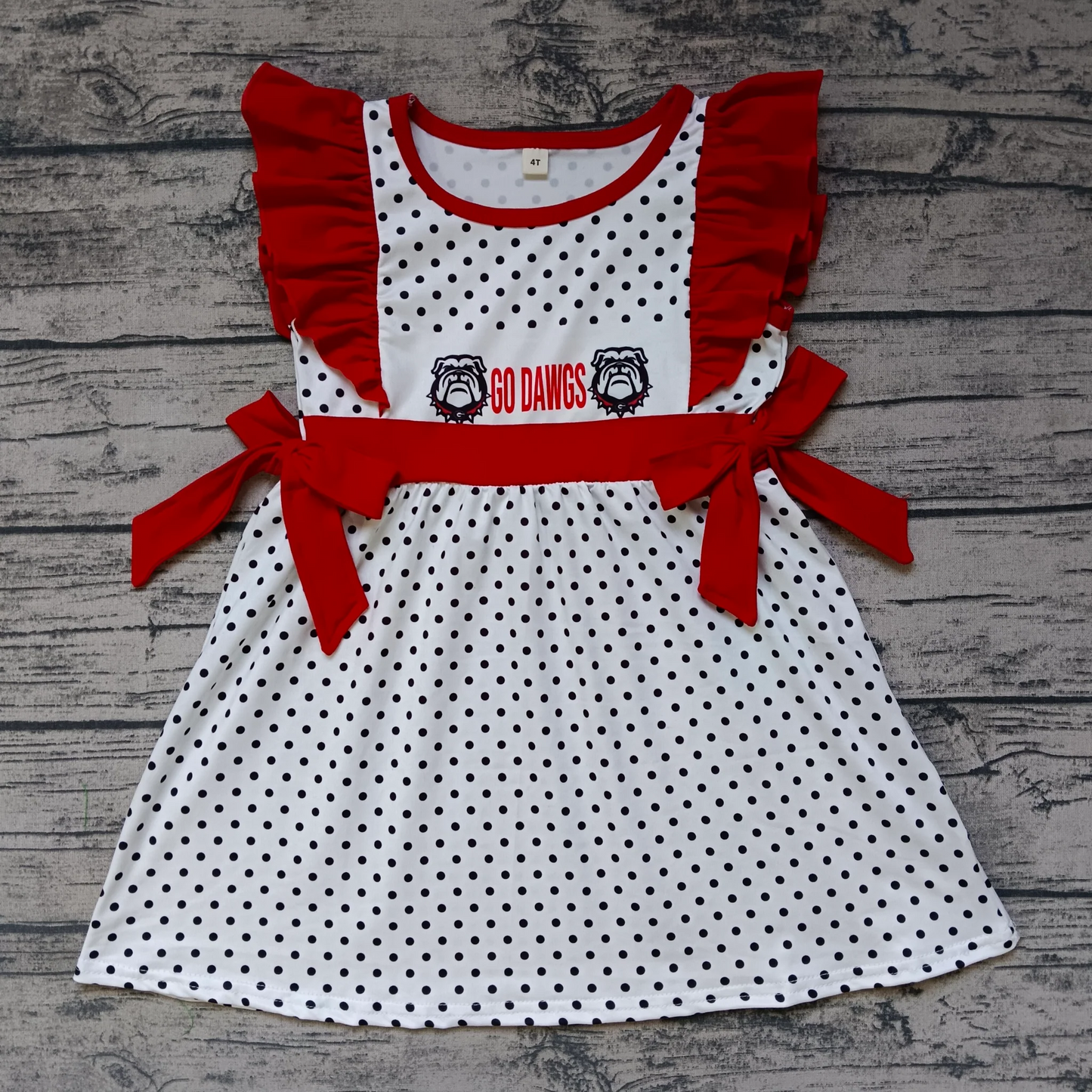 (Custom Design Preorder MOQ 5)  Team's GO DAWGS Print Girls Summer Dress