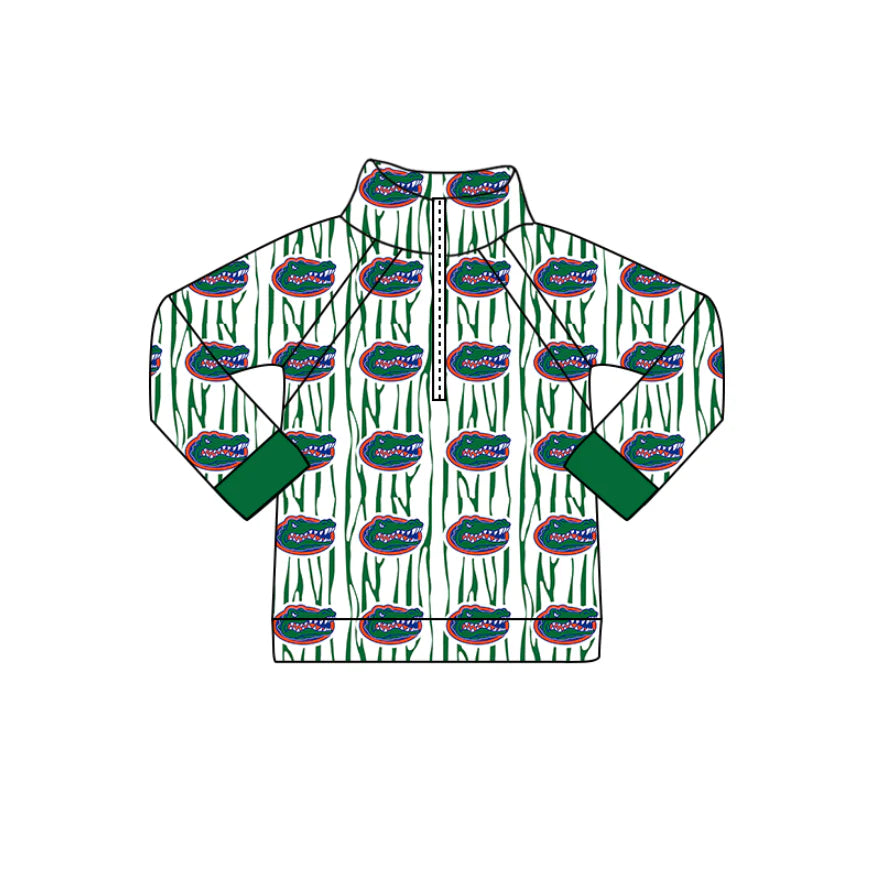 (Custom Design Preorder MOQ 5 Each Design) Team's Florida Print Pullover Zipper Top Mom and Me Matching Clothes