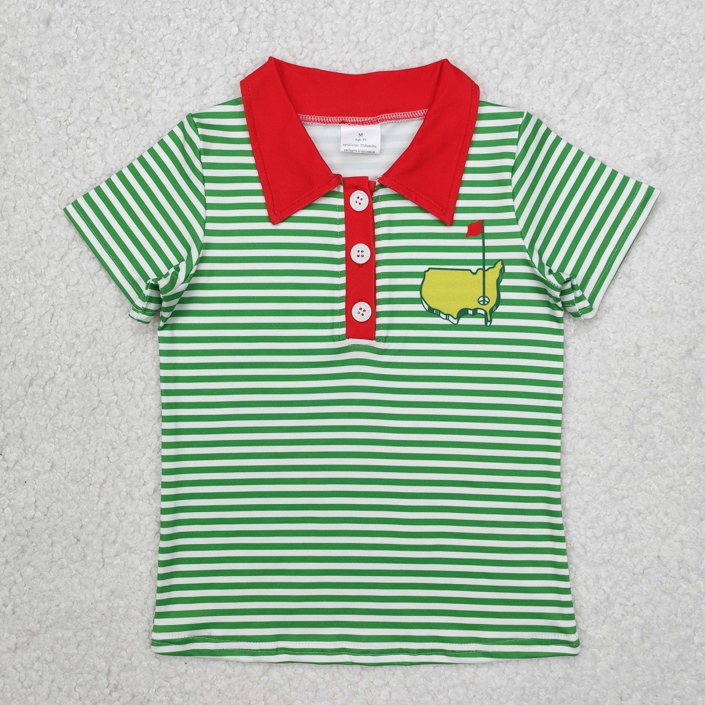 Golf Hole Green Stripes Print Sibling Summer Matching Clothes