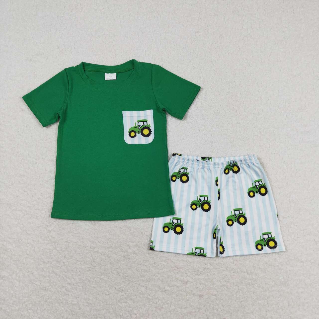 Tractors Print Sibling Summer Matching Clothes