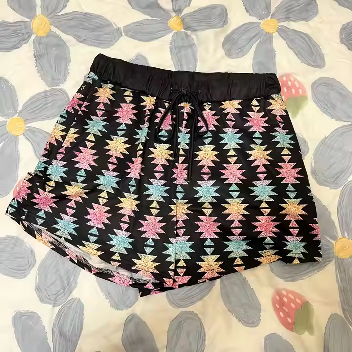 (Custom Design Preorder MOQ 5) Aztec Western Print Kids Summer Bottom Shorts