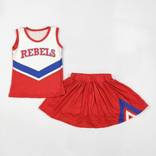 (Custom Design Preorder MOQ 5) Team's REBELS Print Girls Summer Skirts Shorts Clothes Set