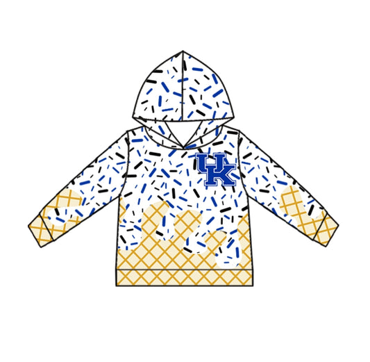 (Custom Design Preorder MOQ 5) Team's Kentucky Sprinkles Print Kids Long Sleeve Hoodie Top