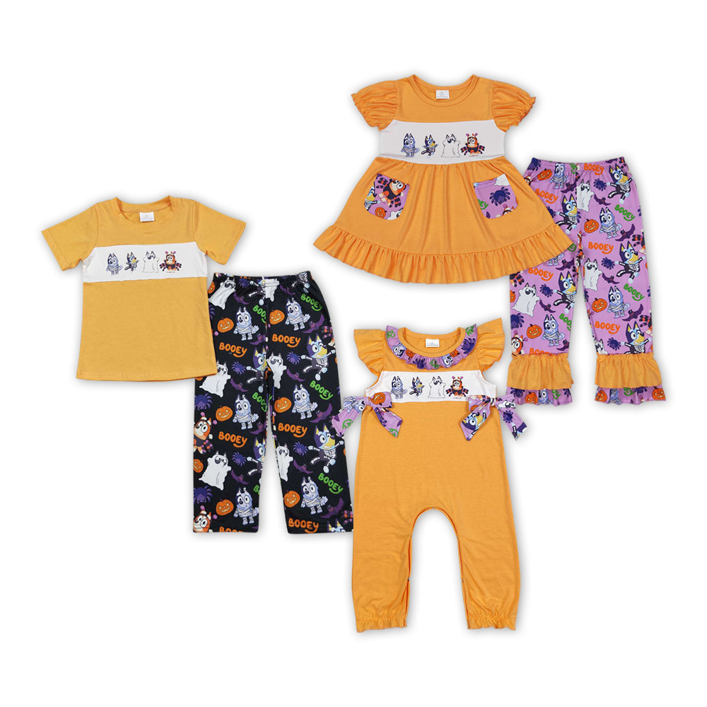 Cartoon Dog Booey Print Sibling Halloween Matching Clothes