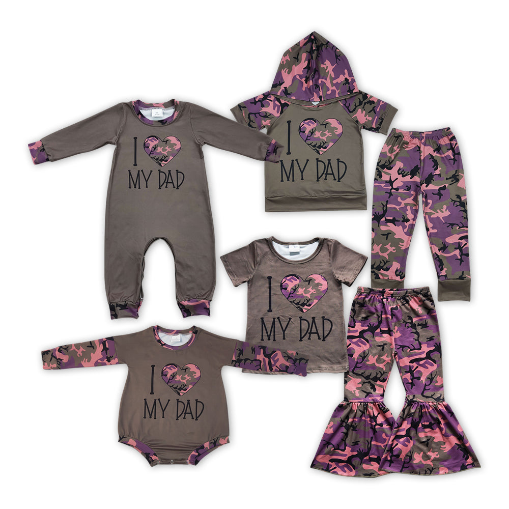 (Promotion)I LOVE MY DAD Camo Print Sibling Matching Clothes