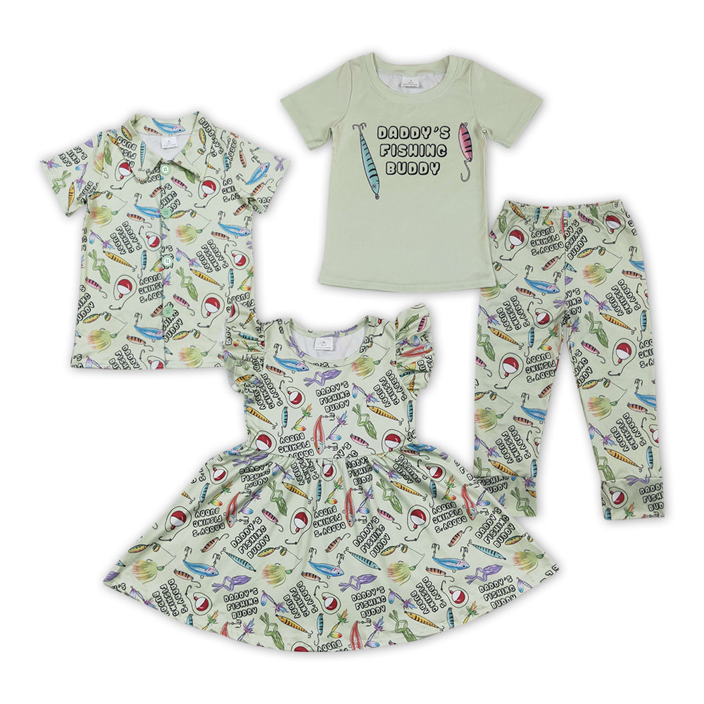 (Promotion)DADDY'S FISHING BUDDY Print Sibling Summer Matching Clothes