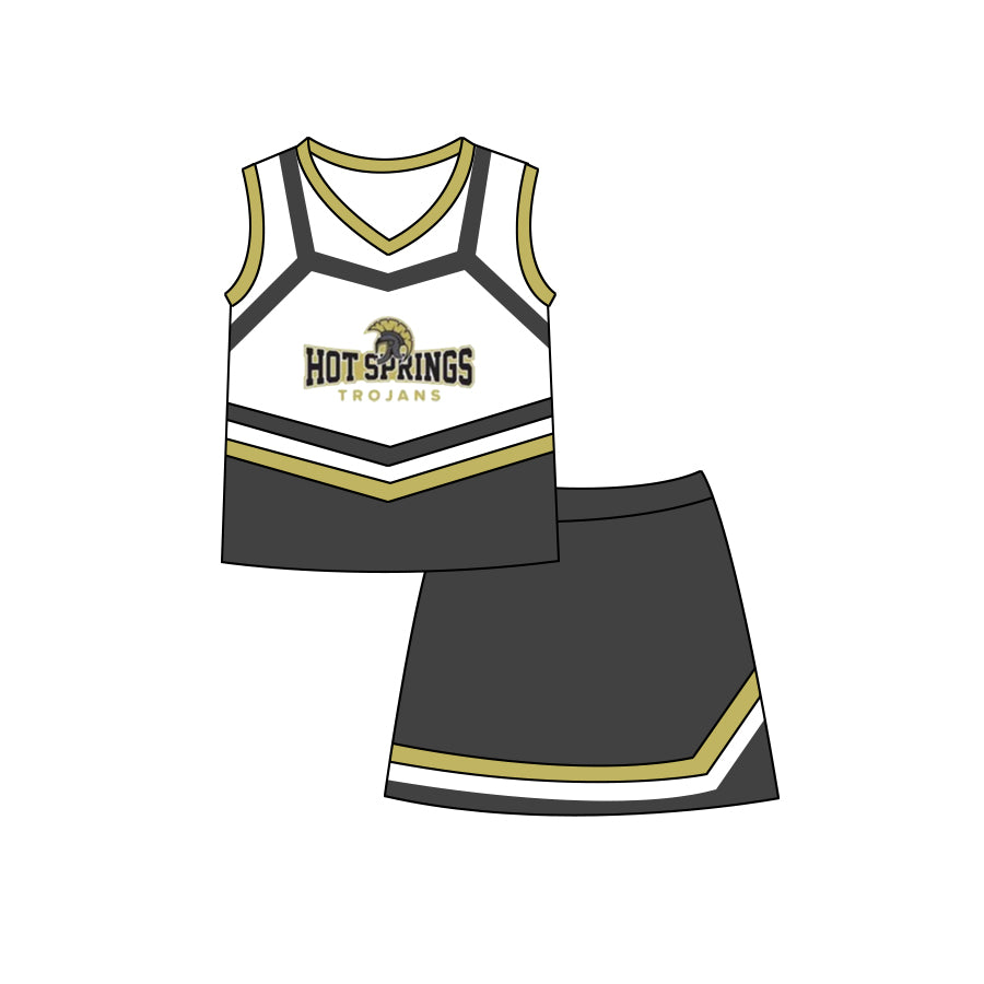 (Split Order Preorder) Deadline August 27 Team's HOT SPRINGS Print Skirts With Shorts Girls Clothes Sets