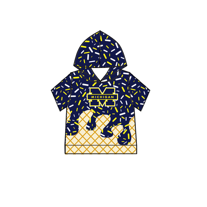 (Custom Design Preorder MOQ 5 Each Item)Team's MICHIGAN Sprinkles Print Sibling Matching Clothes