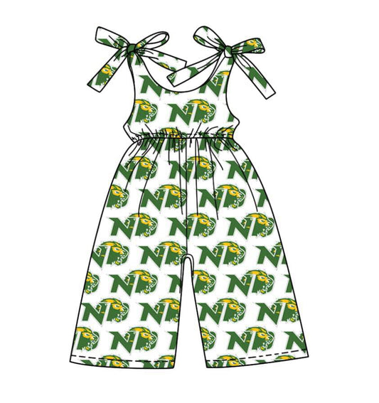 (Custom Design Preorder MOQ 5 ) Team's NP Lion Print Girls Summer Jumpsuits