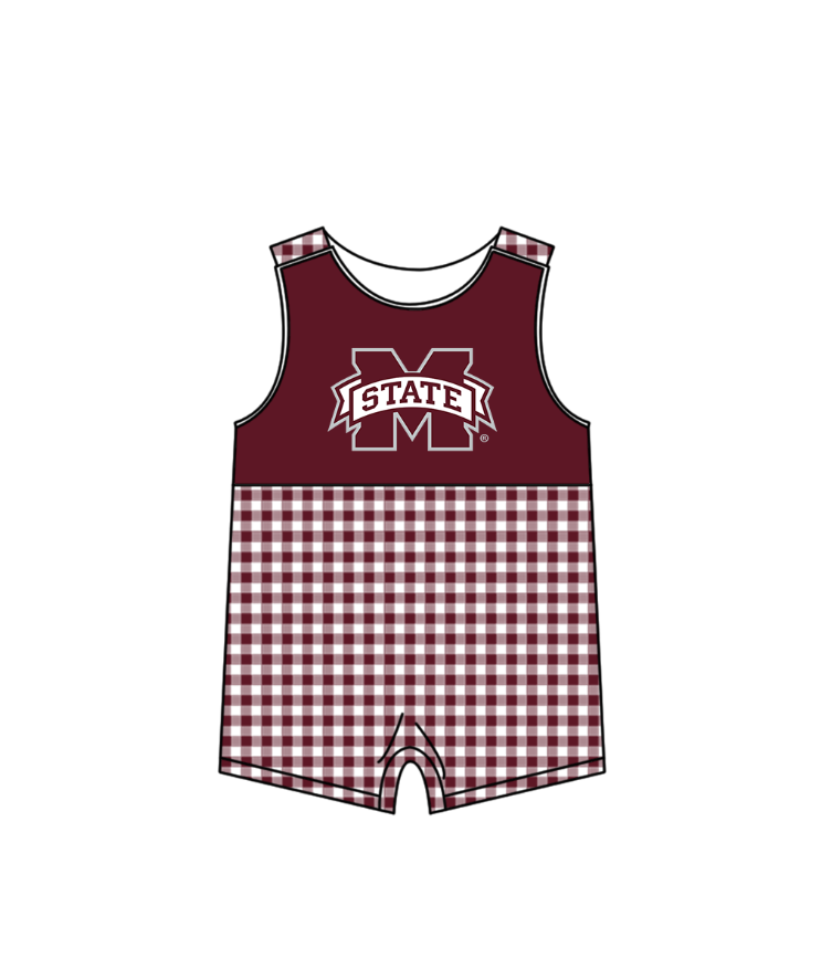 (Custom Design Preorder MOQ 5 Each Item) Team's Mississippi State Print Kids Summer Matching Clothes Sibling Wear