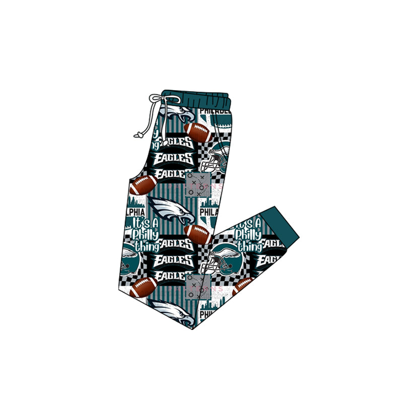 (Custom Design Preorder MOQ 20 Each Item)Team's Eagles Print Family Bamboo Matching Clothes