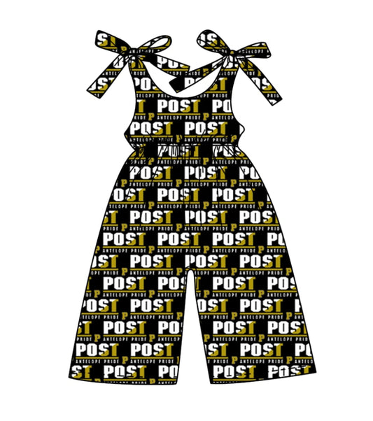 (Custom Design Preorder MOQ 5 )Team's POST Print Girls Summer Jumpsuits