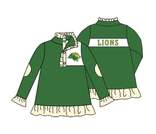 (Custom Design Preorder MOQ 5 )Team's LIONS Print Girls Pullover Tee Shirts Top