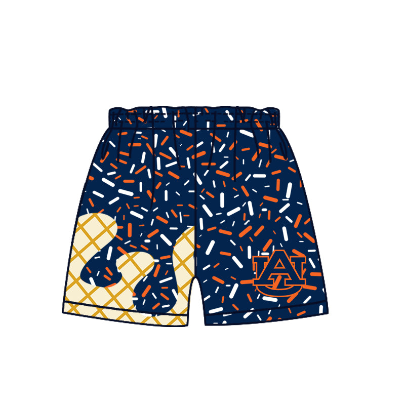 (Custom Design Preorder MOQ 5 Each Item)Team's Auburn Tigers Sprinkles Print Sibling Matching Clothes
