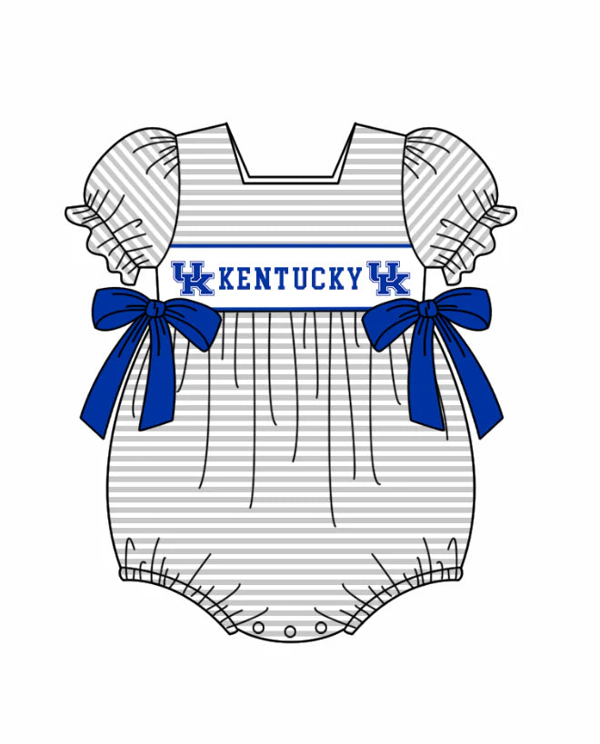 (Custom Design Preorder MOQ 5 Each Design) Team's Kentucky Print Kids Summer Matching Clothes Sibling Wear