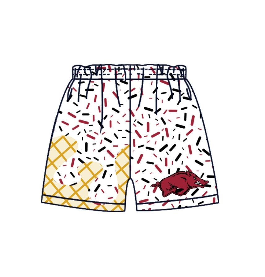 (Custom Design Preorder MOQ 5) Team's Arkansas Sprinkles Kids Bottom Shorts