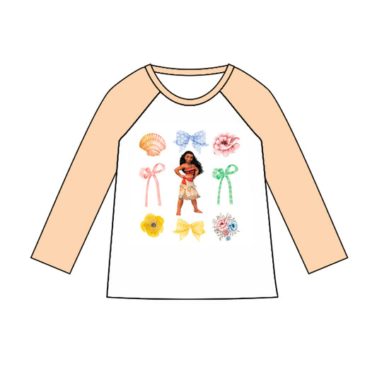 (Custom Design Preorder MOQ 5) Cartoon Princess Print Girls Tee Shirts Top