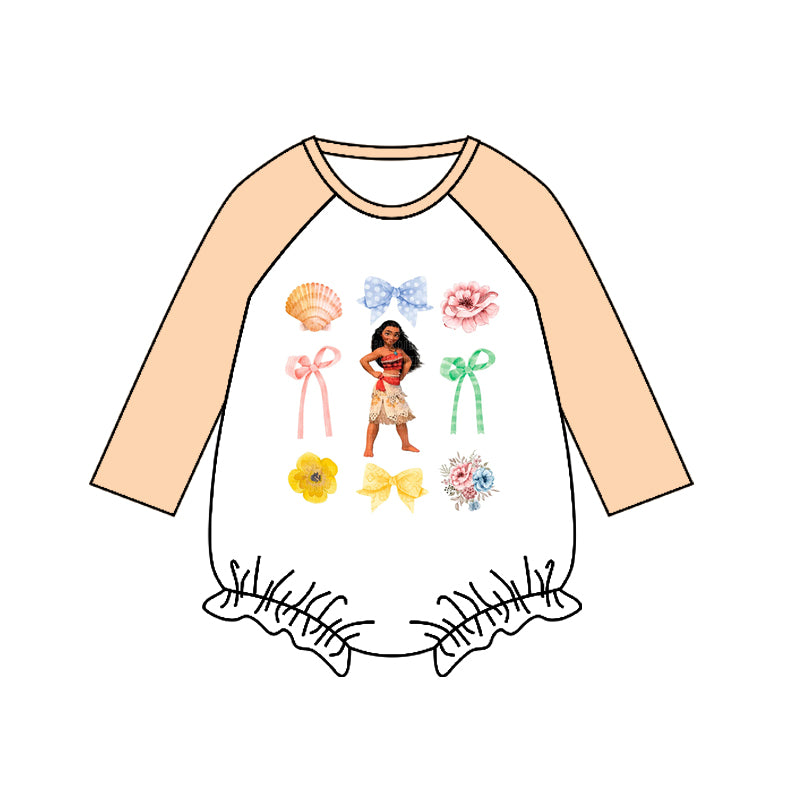 (Custom Design Preorder MOQ 5) Cartoon Princess Print Baby Girls Romper