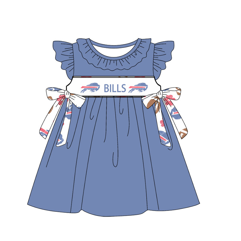 1.9(Custom Design Preorder MOQ 5 Each Design) Team's BILLS Print Kids Summer Matching Clothes Sibling Wear