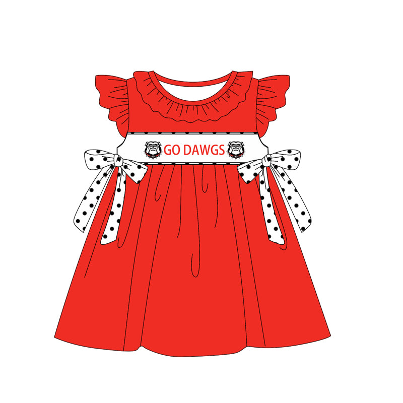 1.7(Custom Design Preorder MOQ 5 Each Design) Team's GO DAWGS Print Kids Summer Matching Clothes Sibling Wear