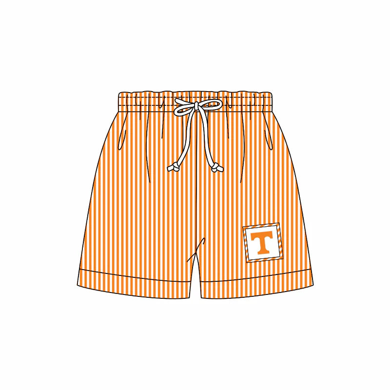 (Custom Design Preorder MOQ 5) Team's Tennessee Stripes Print Boys Swim Trunks