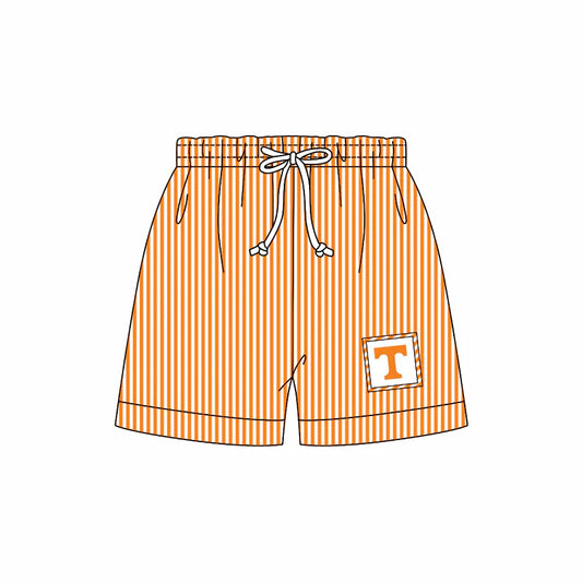 (Custom Design Preorder MOQ 5) Team's Tennessee Stripes Print Boys Swim Trunks