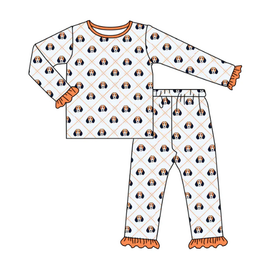 (Custom Design Preorder MOQ 5)  Team's TENNESSEE Print Girls Pajamas Clothes Set